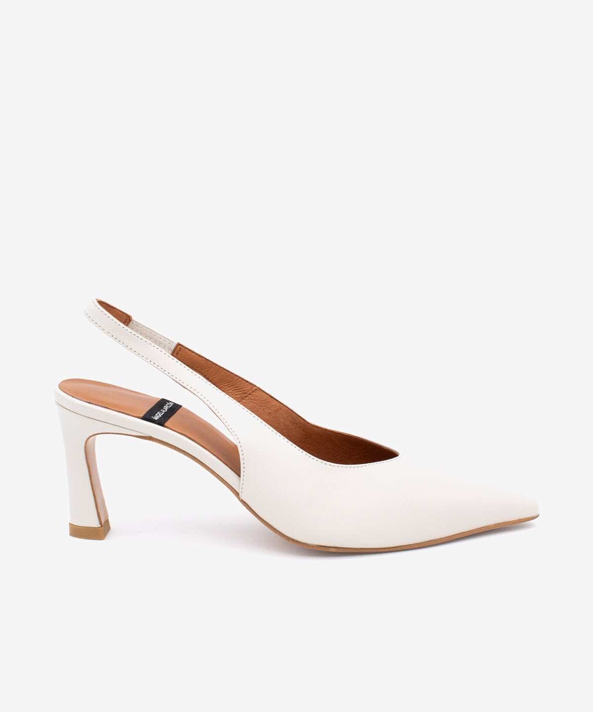 NARA – Stiletto destalonado con tacón alto de piel suave – Talla 38 – Ángel Alarcón