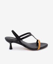 CINZA – Sandalia elegante de tacón fino medio en negro y cuero - Zapatos Negros - Zapatos de mujer Ángel Alarcón - Women Shoes 2026