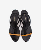 CINZA – Sandalia elegante de tacón fino medio en negro y cuero - Zapatos Negros - Zapatos de mujer Ángel Alarcón - Women Shoes 2026