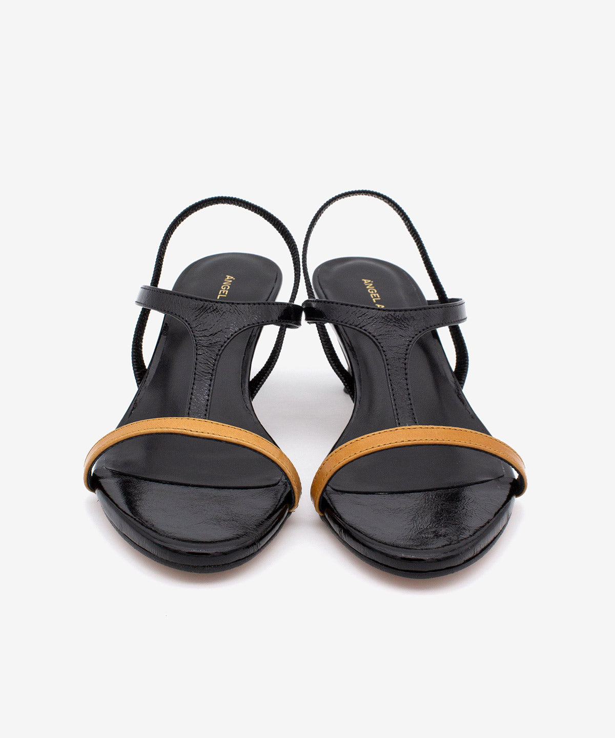 CINZA – Sandalia elegante de tacón fino medio en negro y cuero - Zapatos Negros - Zapatos de mujer Ángel Alarcón - Women Shoes 2026