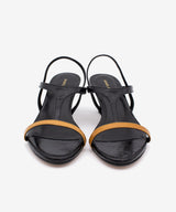 CINZA – Sandalia elegante de tacón fino medio en negro y cuero - Zapatos Negros - Zapatos de mujer Ángel Alarcón - Women Shoes 2026
