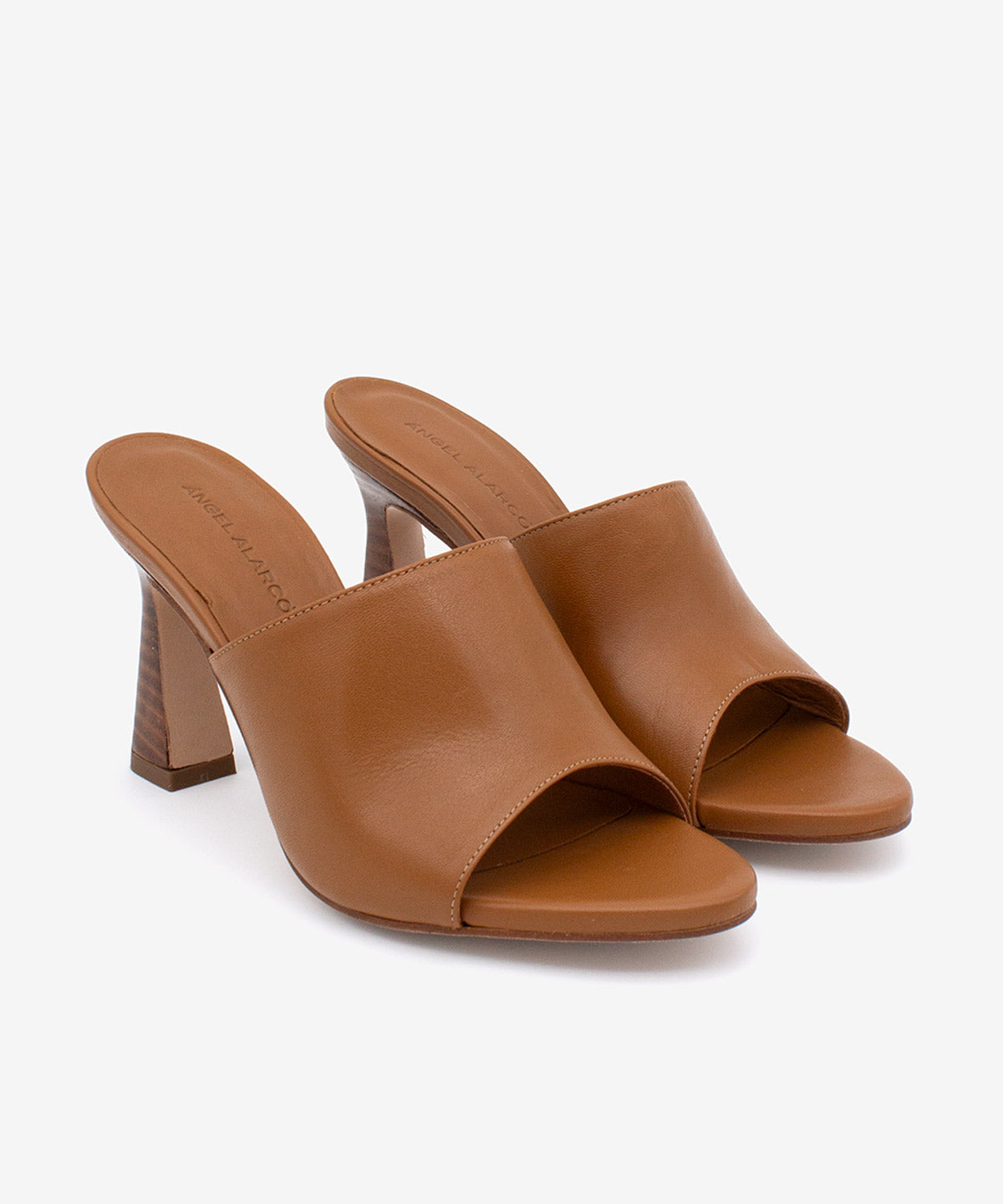 ALMAU – Mules de vestir elegantes con tacón alto – marrón – Talla 36 – Ángel Alarcón