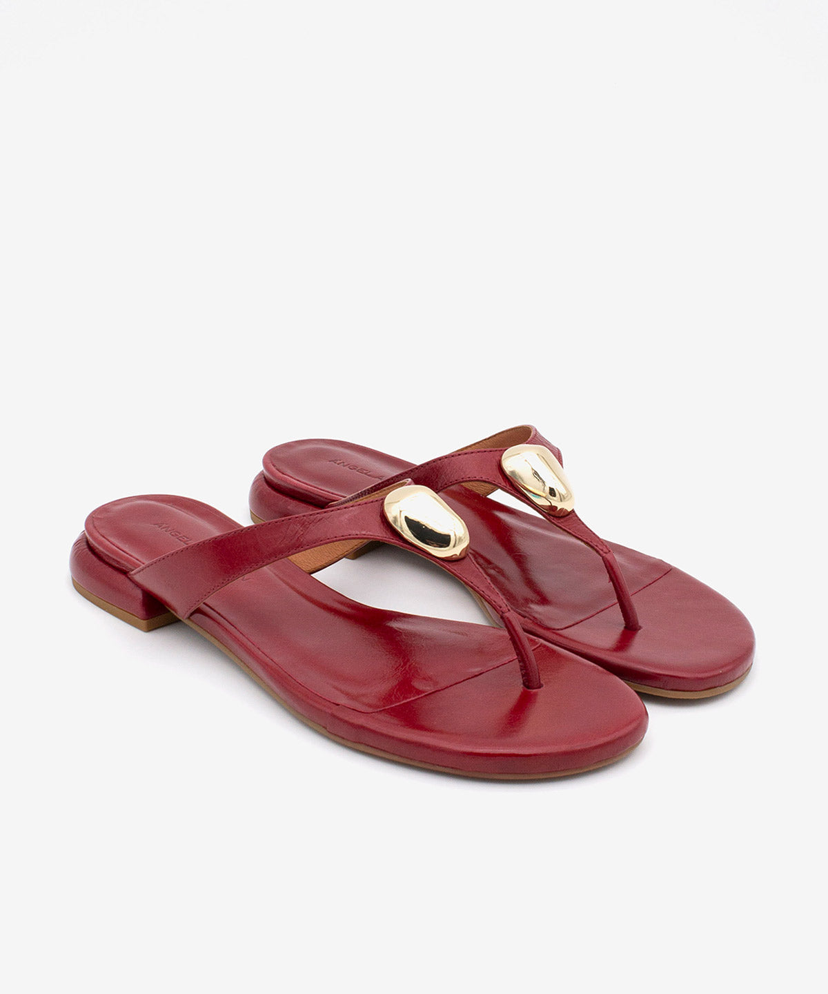 CLAUDIA – Sandalia de dedo con adorno metálico de piel texturizada – Talla 38 – Ángel Alarcón