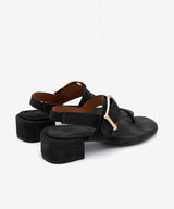 ADINA – Sandalia de dedo de mujer con tacón bajo ancho de serraje – zapatos de color negro – Calzado de mujer Ángel Alarcón
