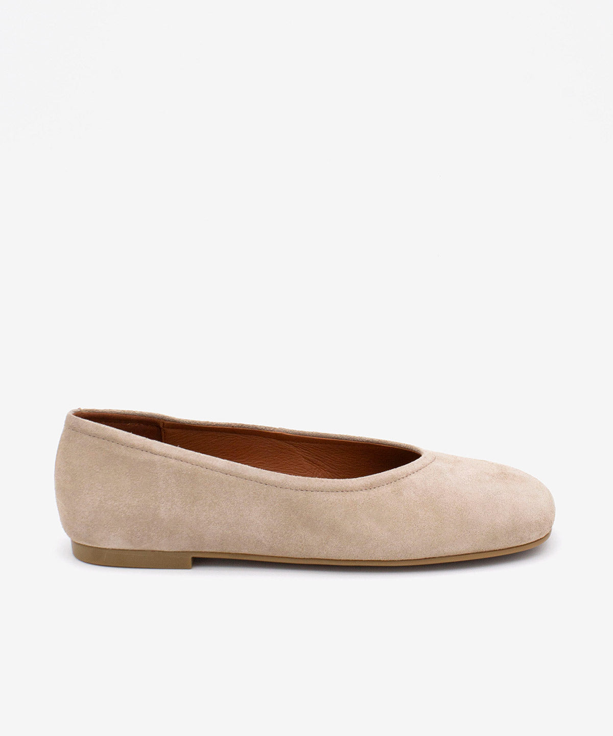 SAMANTA – Bailarina de mujer plana y cómoda de serraje – beige – Talla 35 – Ángel Alarcón