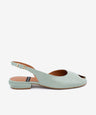 MATILDE – Bailarina destalonada peep toe en piel texturizada – verde – Talla 38 – Ángel Alarcón