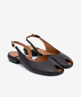 MATILDE – Bailarina destalonada peep toe de piel grano suave - Zapatos Negros - Zapatos de mujer Ángel Alarcón - Women Shoes 2026