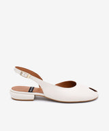 MATILDE – Bailarina destalonada peep toe de piel grano suave - Zapatos blancos - Zapatos de mujer Ángel Alarcón - Women Shoes 2026