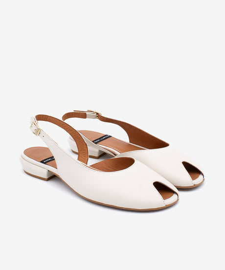 MATILDE – Bailarina destalonada peep toe de piel grano suave - Zapatos Negros - Zapatos de mujer Ángel Alarcón - Women Shoes 2026