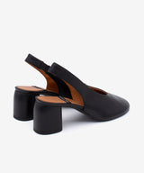 BEIRA – Salón destalonado con tacón ancho de piel suave – negro – Talla 37 – Ángel Alarcón