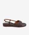 ALISA - Sandalias de mujer planas de piel con rafia para el verano - Zapatos m. oscuro - Zapatos de mujer Ángel Alarcón - Women Shoes 2026