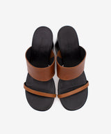 MARTA - Sandalia mule de dos tiras con tacón de diseño en piel natural - Zapatos marrones - Zapatos de mujer Ángel Alarcón - Women Shoes 2026