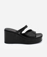 NICOLETTA – Mule de plataforma de cuña con pala doble de piel texturizada – Talla 35 – Ángel Alarcón