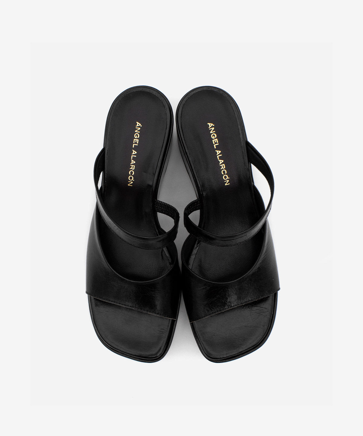 NICOLETTA – Mule de plataforma de cuña con pala doble de piel texturizada – Talla 38 – Ángel Alarcón