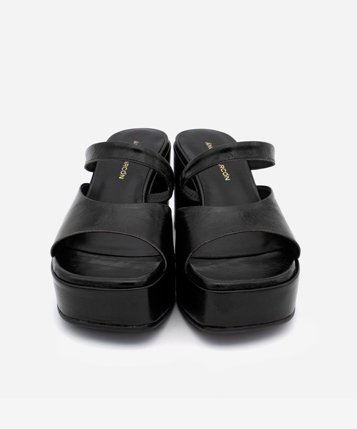 NICOLETTA – Mule de plataforma de cuña con pala doble de piel texturizada – Talla 39 – Ángel Alarcón