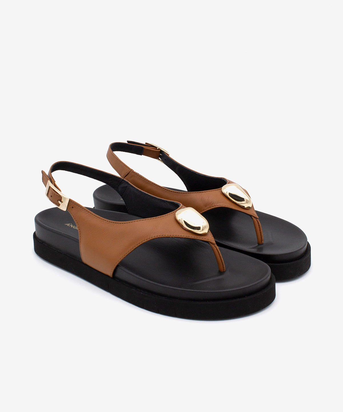 TERESA – Sandalia de dedo plana con suela EVA - Zapatos color cuero - Zapatos de mujer Ángel Alarcón - Women Shoes 2026