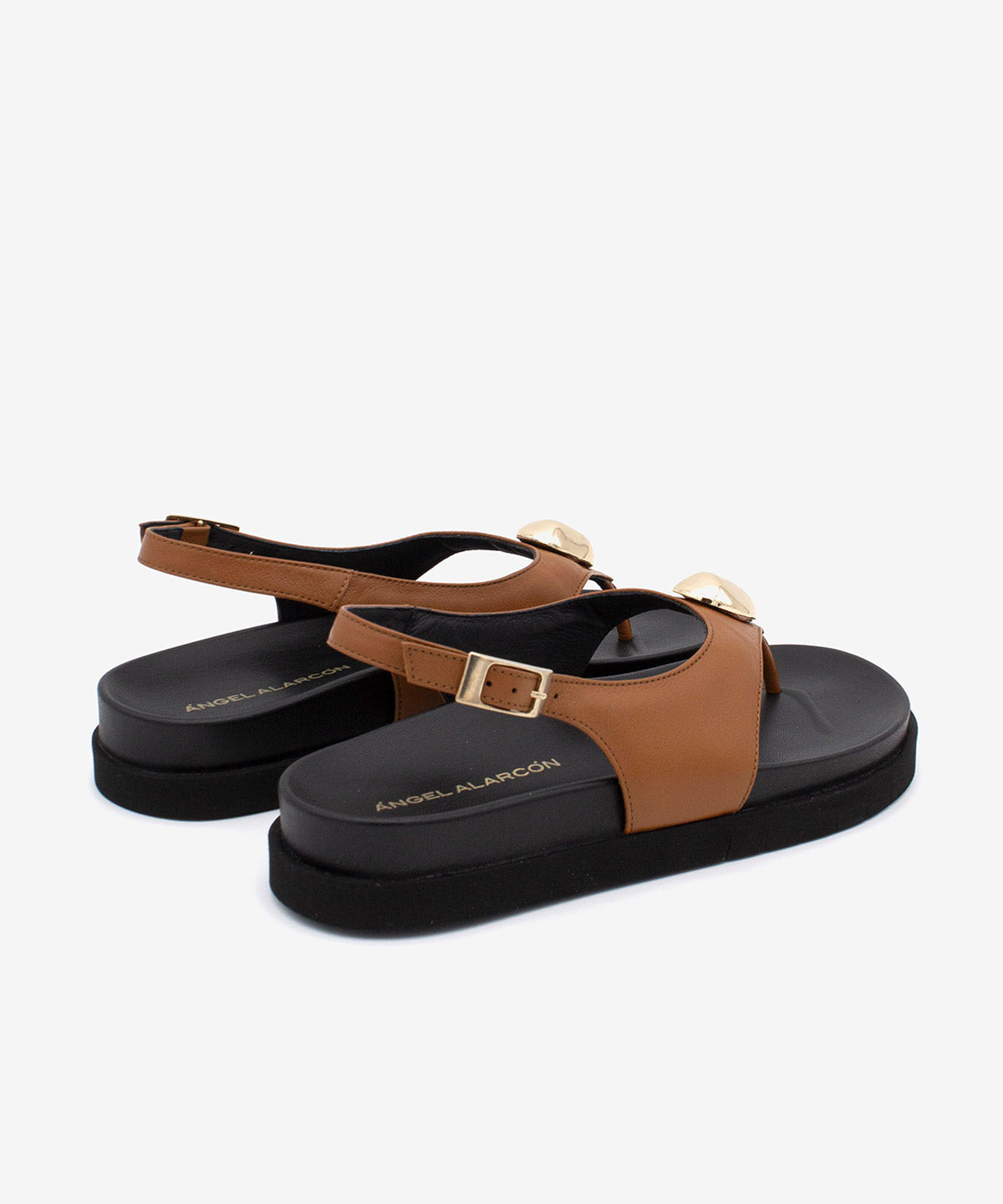 TERESA – Sandalia de dedo plana con suela EVA - Zapatos color cuero - Zapatos de mujer Ángel Alarcón - Women Shoes 2026