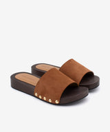 CLOE - Sandalia mule de serraje con suela de madera de Ante suede - Zapatos Nude - beige - Zapatos de mujer Ángel Alarcón - Women Shoes 2026