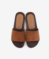 CLOE - Sandalia mule de serraje con suela de madera de Ante suede - Zapatos Nude - beige - Zapatos de mujer Ángel Alarcón - Women Shoes 2026