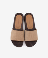 CLOE - Sandalia mule de serraje con suela de madera de Ante suede - Zapatos Nude - beige - Zapatos de mujer Ángel Alarcón - Women Shoes 2026
