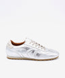 KESIA – Sneakers de piel metalizada con suela dentada – plata – Talla 35 – Ángel Alarcón