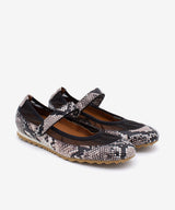 GINNA – Merceditas sneakerinas modernas y cómodas de piel print snake – negro – Talla 36 – Ángel Alarcón