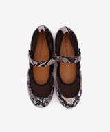 GINNA – Merceditas sneakerinas modernas y cómodas de piel print snake – negro – Talla 38 – Ángel Alarcón