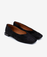 TIYU - Bailarina de puntera cuadrada básica de pelo poni print - Zapatos Negros - Zapatos de mujer Ángel Alarcón - Women Shoes 2026
