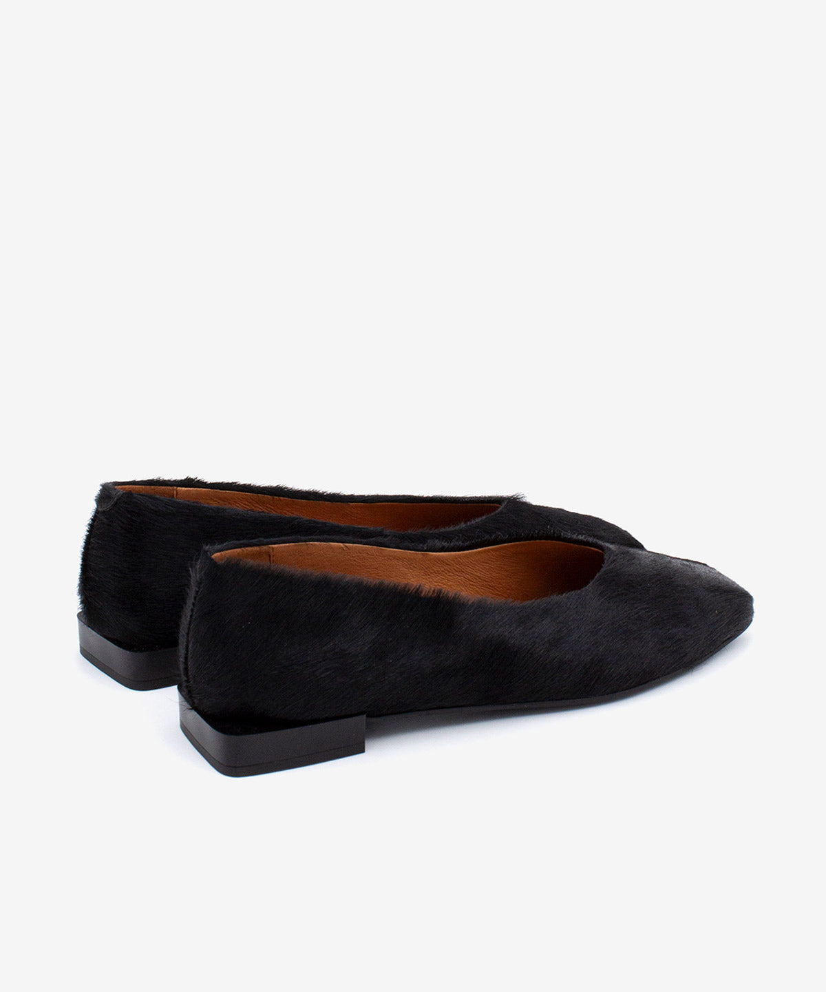 TIYU - Bailarina de puntera cuadrada básica de pelo poni print - Zapatos Negros - Zapatos de mujer Ángel Alarcón - Women Shoes 2026
