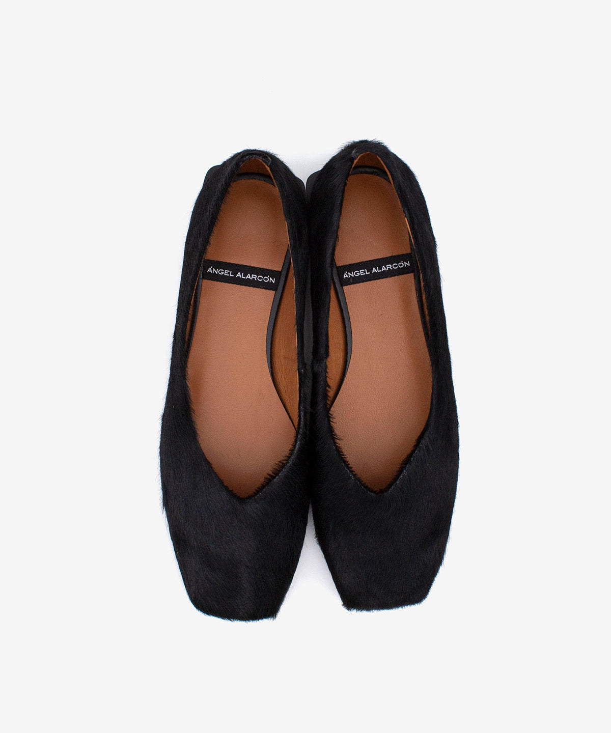 TIYU - Bailarina de puntera cuadrada básica de pelo poni print - Zapatos Negros - Zapatos de mujer Ángel Alarcón - Women Shoes 2026