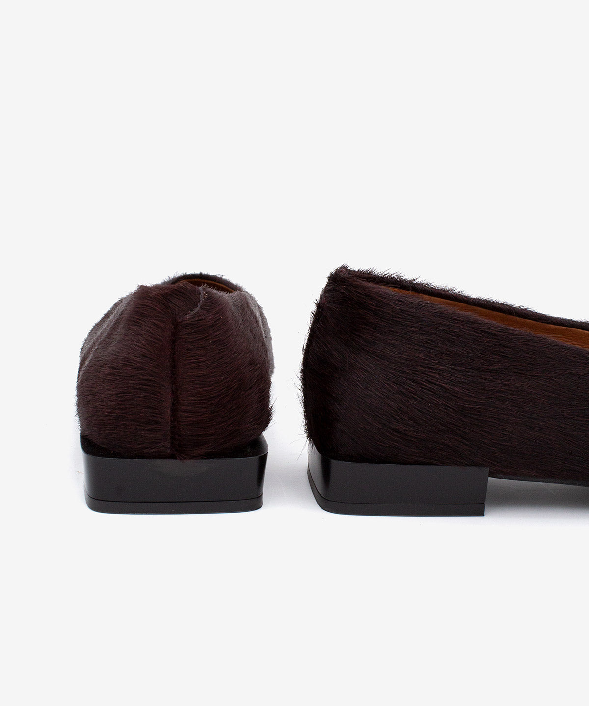 TIYU - Bailarina de puntera cuadrada básica de pelo poni print - Zapatos Negros - Zapatos de mujer Ángel Alarcón - Women Shoes 2026