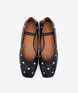 EMERY - Bailarina con tachas plateadas y puntera cuadrada de piel suave - Zapatos Negros - Zapatos de mujer Ángel Alarcón - Women Shoes 2026