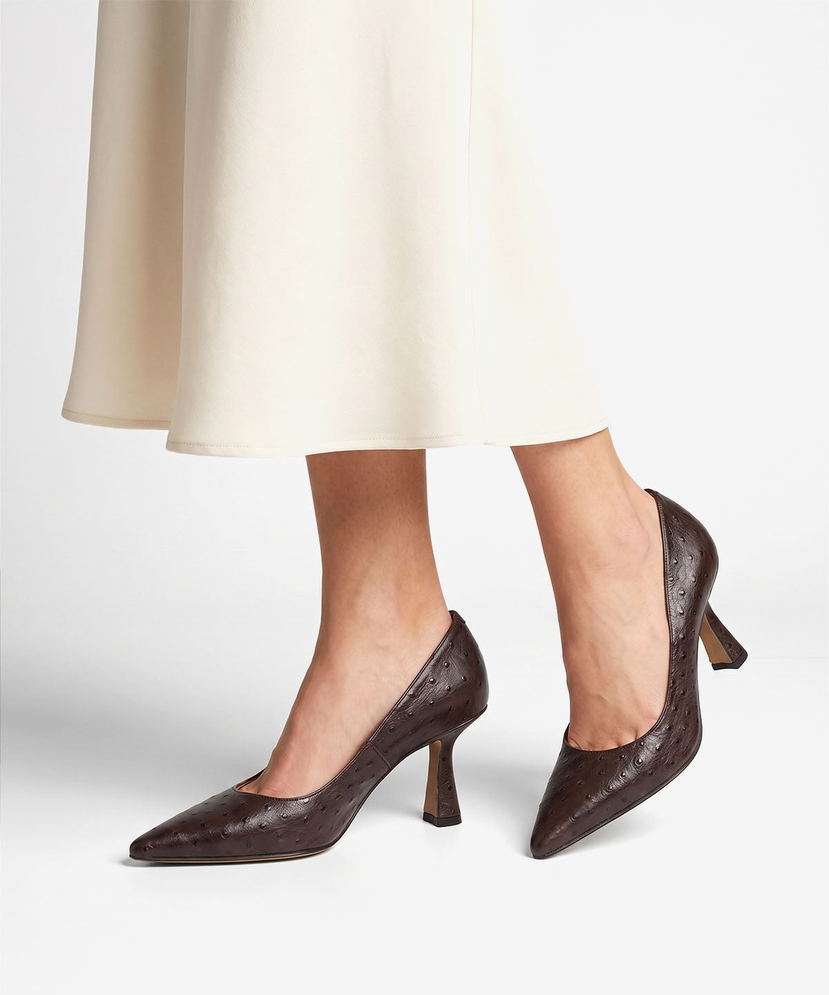 ELEANOR - Zapato de salón de tacón alto de piel print avestruz - Zapatos m. oscuro - Zapatos de mujer Ángel Alarcón - Women Shoes 2026