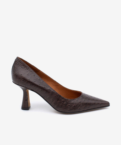 ELEANOR - Zapato de salón de tacón alto de piel print avestruz - Zapatos m. oscuro - Zapatos de mujer Ángel Alarcón - Women Shoes 2026