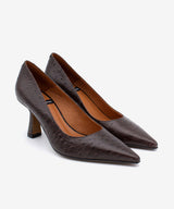 ELEANOR - Zapato de salón de tacón alto de piel print avestruz - Zapatos m. oscuro - Zapatos de mujer Ángel Alarcón - Women Shoes 2026