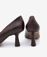 ELEANOR - Zapato de salón de tacón alto de piel print avestruz - Zapatos m. oscuro - Zapatos de mujer Ángel Alarcón - Women Shoes 2026