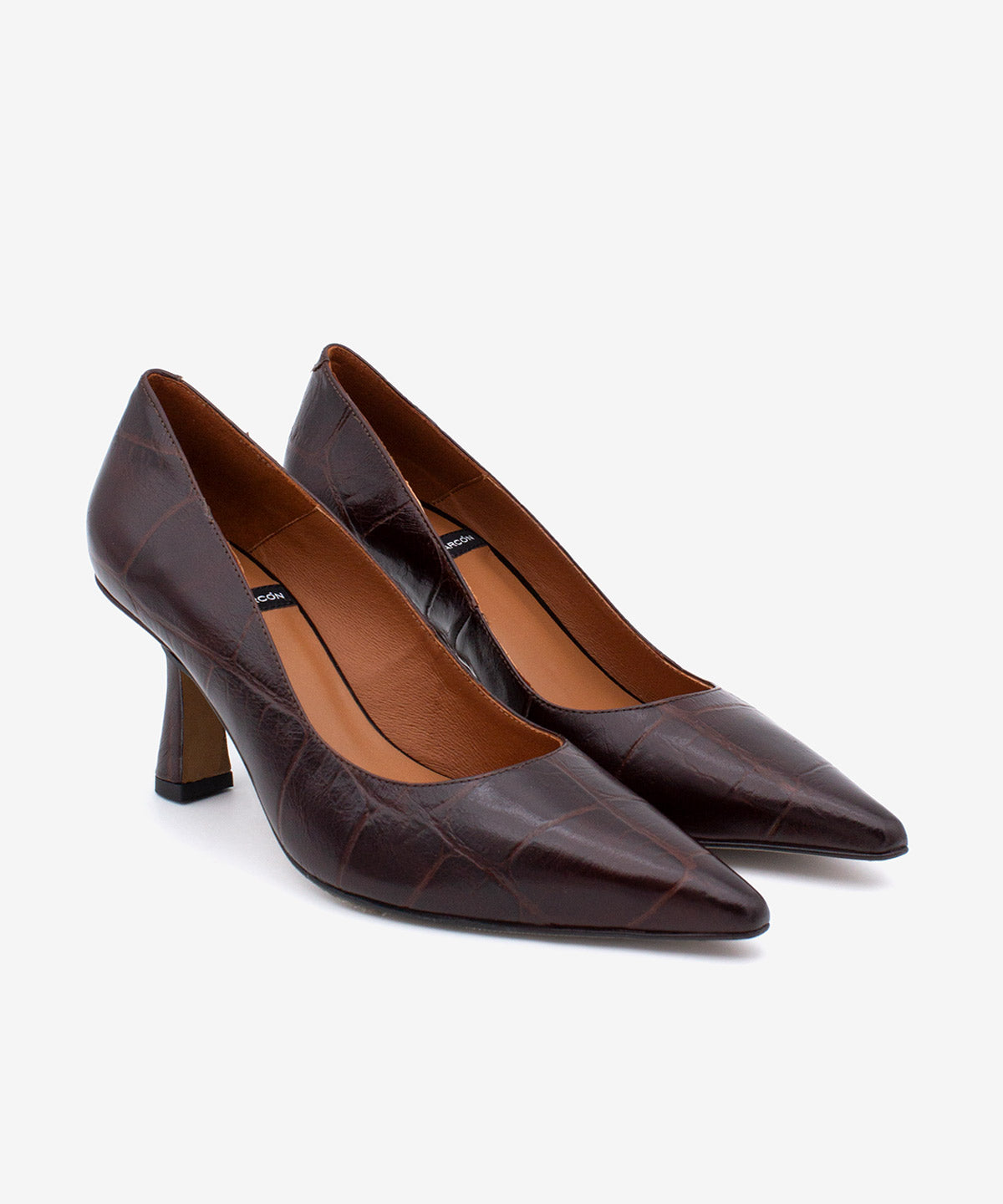 ELEANOR - Zapato de salón de tacón alto de piel print croco - Zapatos Negros - Zapatos de mujer Ángel Alarcón - Women Shoes 2026