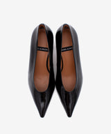 DAVINA - Salón de tacón alto con escote en V en piel brillante texturizada - Zapatos Negros - Zapatos de mujer Ángel Alarcón - Women Shoes 2026