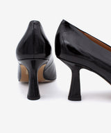 DAVINA - Salón de tacón alto con escote en V en piel brillante texturizada - Zapatos Negros - Zapatos de mujer Ángel Alarcón - Women Shoes 2026