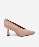 DAVINA - Zapato de salón de tacón alto con escote en V en piel lisa - Zapatos Nude - beige - Zapatos de mujer Ángel Alarcón - Women Shoes 2026