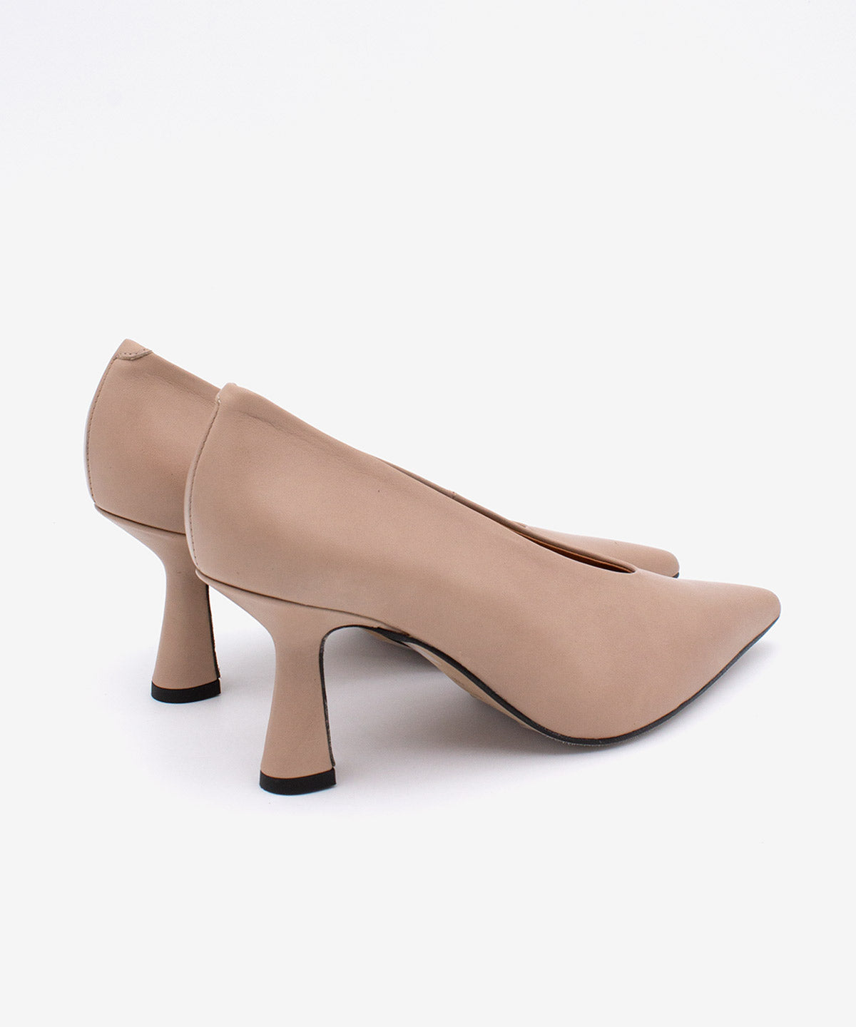DAVINA - Zapato de salón de tacón alto con escote en V en piel lisa - Zapatos Nude - beige - Zapatos de mujer Ángel Alarcón - Women Shoes 2026