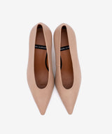 DAVINA - Zapato de salón de tacón alto con escote en V en piel lisa - Zapatos Nude - beige - Zapatos de mujer Ángel Alarcón - Women Shoes 2026