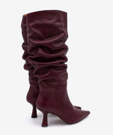 KEIRA - Bota alta de caña fruncida con tacon alto en piel suave - Zapatos Negros - Zapatos de mujer Ángel Alarcón - Women Shoes 2026