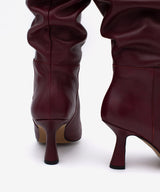 KEIRA - Bota alta de caña fruncida con tacon alto en piel suave - Zapatos Negros - Zapatos de mujer Ángel Alarcón - Women Shoes 2026