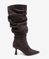 KEIRA - Bota alta de caña fruncida con tacon alto en piel suave - Zapatos m. oscuro - Zapatos de mujer Ángel Alarcón - Women Shoes 2026