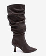 KEIRA - Bota alta de caña fruncida con tacon alto en piel suave - Zapatos m. oscuro - Zapatos de mujer Ángel Alarcón - Women Shoes 2026