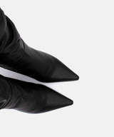 KEIRA - Bota alta de caña fruncida con tacon alto en piel suave - Zapatos Negros - Zapatos de mujer Ángel Alarcón - Women Shoes 2026