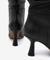 KEIRA - Bota alta de caña fruncida con tacon alto en piel suave - Zapatos Negros - Zapatos de mujer Ángel Alarcón - Women Shoes 2026