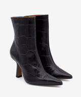 MIRIAM - Botín de tacón muy alto con puntera fina en piel print croco - Zapatos Negros - Zapatos de mujer Ángel Alarcón - Women Shoes 2026