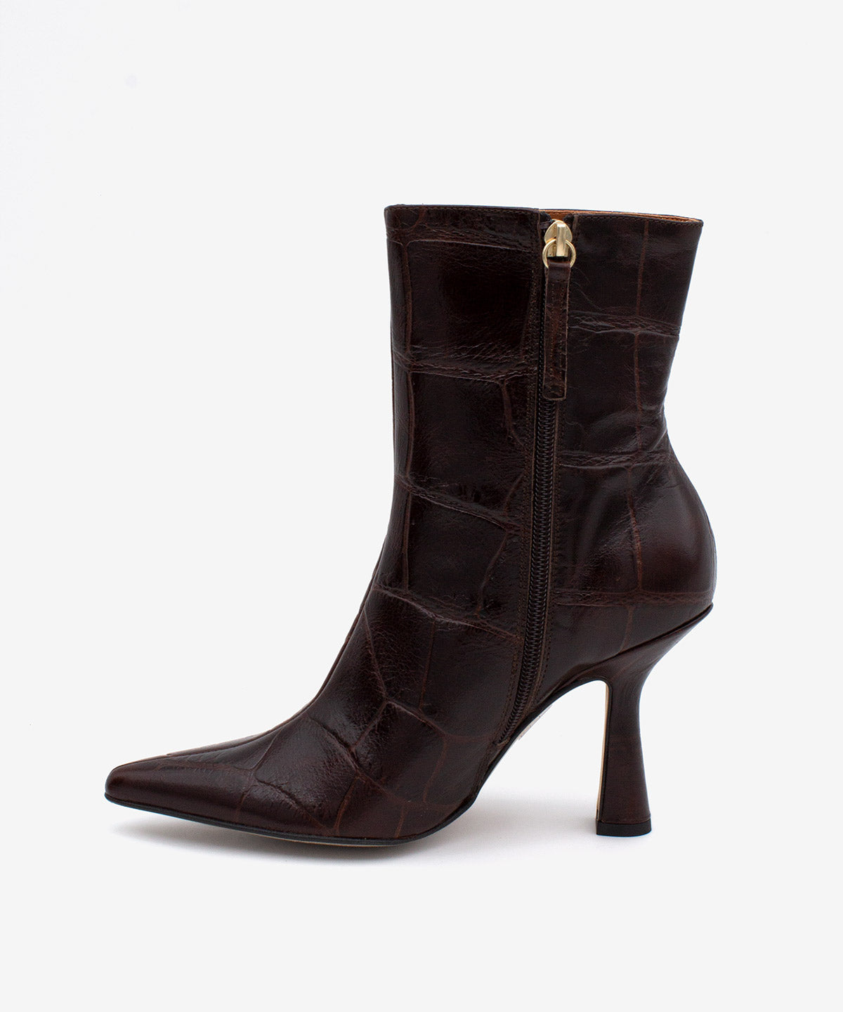 MIRIAM - Botín de tacón muy alto con puntera fina en piel print croco - Zapatos m. oscuro - Zapatos de mujer Ángel Alarcón - Women Shoes 2026